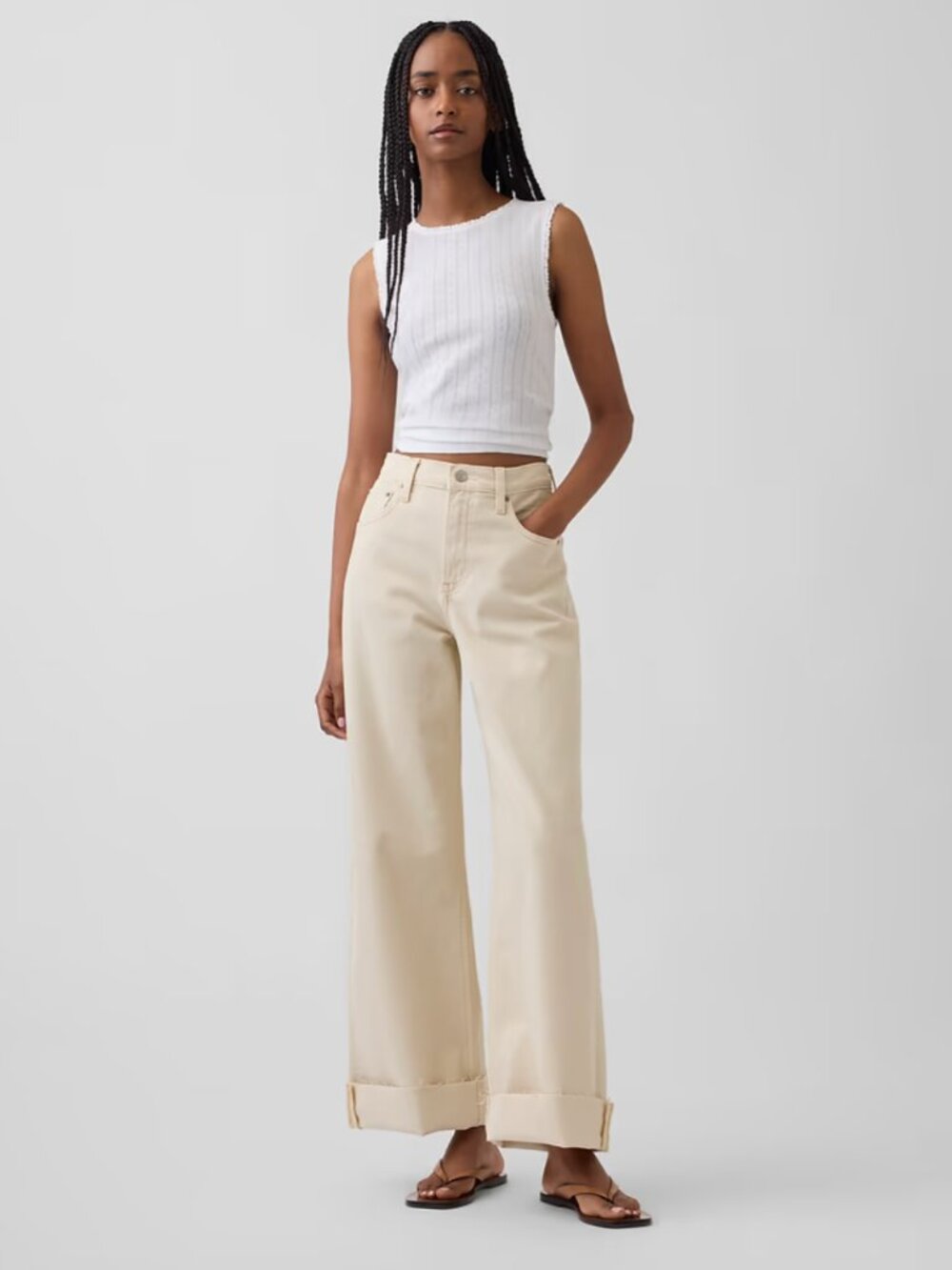 Size 28 GAP High Rise Stride Ankle Wide-leg Jeans